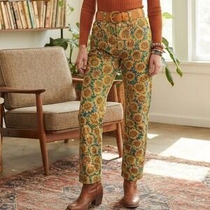 boho carpetbag floral pants 31 Sunflower Tapestry cottagecore retro 70s forest